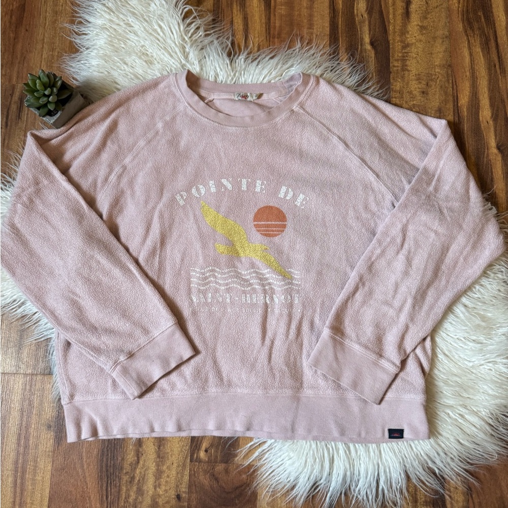 Faherty Women’s Graphic Crewneck Sweatshirt Pink